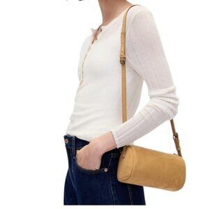 GAP Soft Vegan Honey Brown Barrel Shoulder Bag NWT